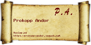 Prokopp Andor névjegykártya